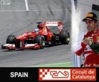Фернандо Алонсо празднует свою победу в Гран Гран-при Испании 2013